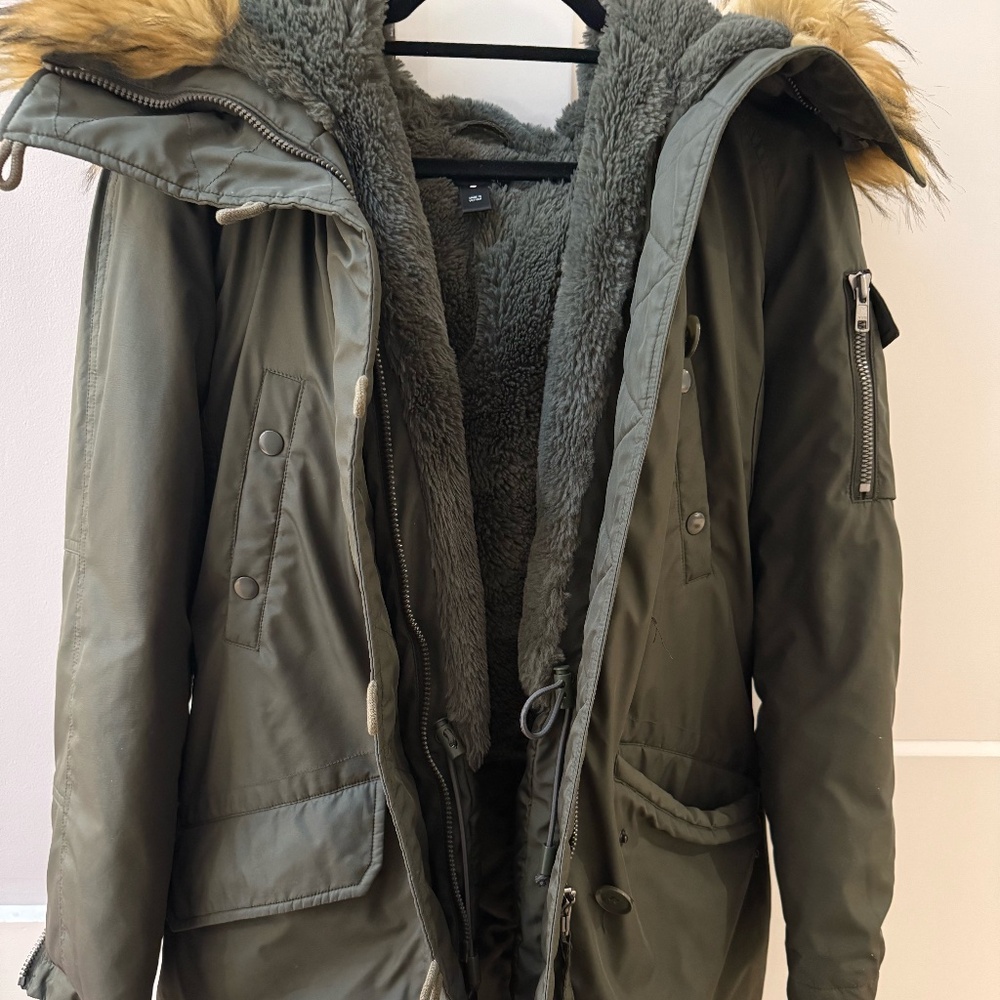 Aqua Hunter Green Women's Faux Fur Puffer Coat